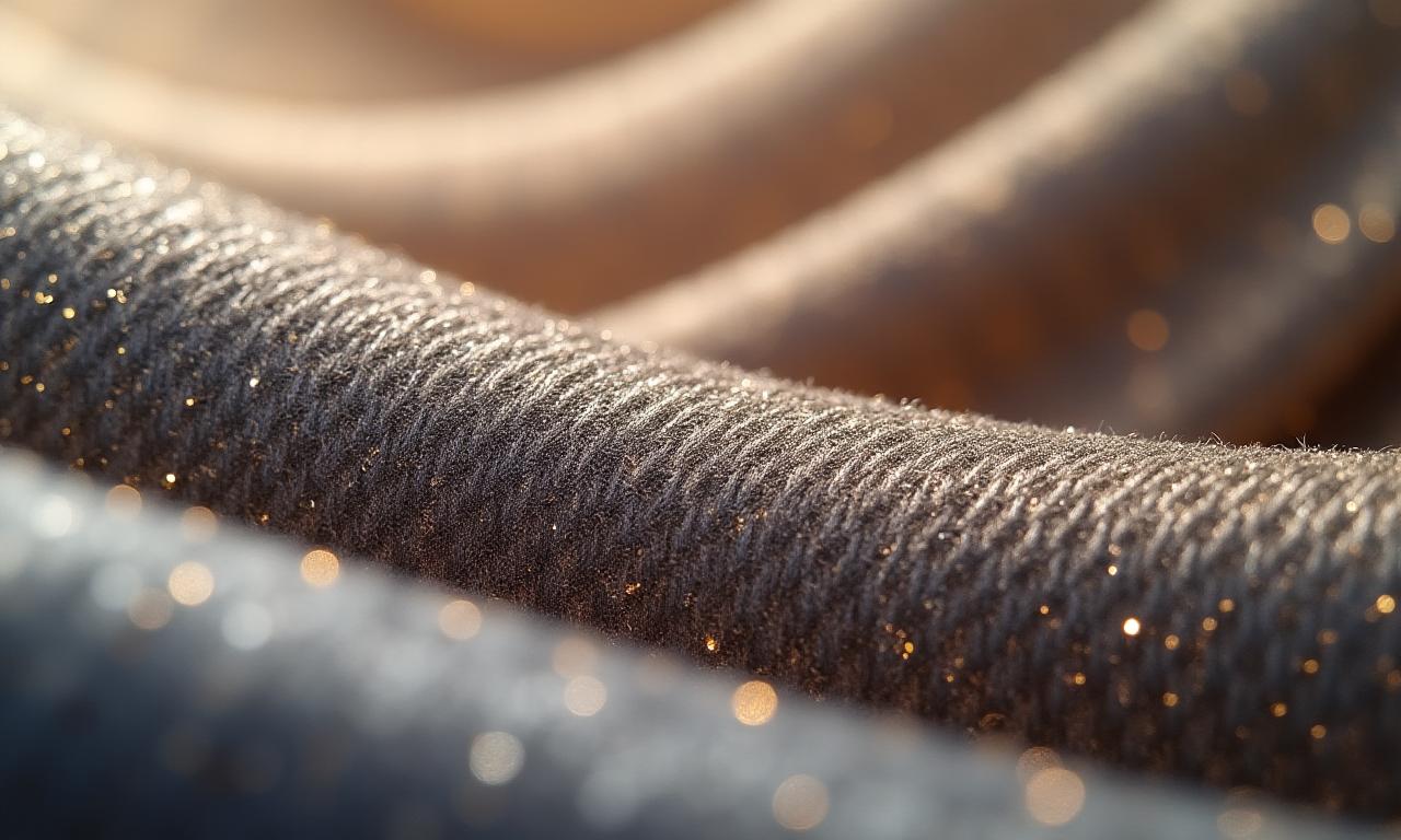 Tissu innovant avec des fibres scintillantes en gros plan